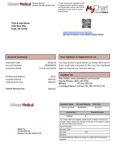 Example of a medical bill for care on or after October 4, 2026